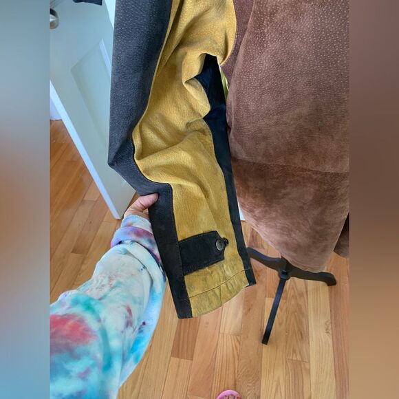 Egdon Heath 90s Vintage Patchwork Leather Suede Jacket - Picture 8 of 15